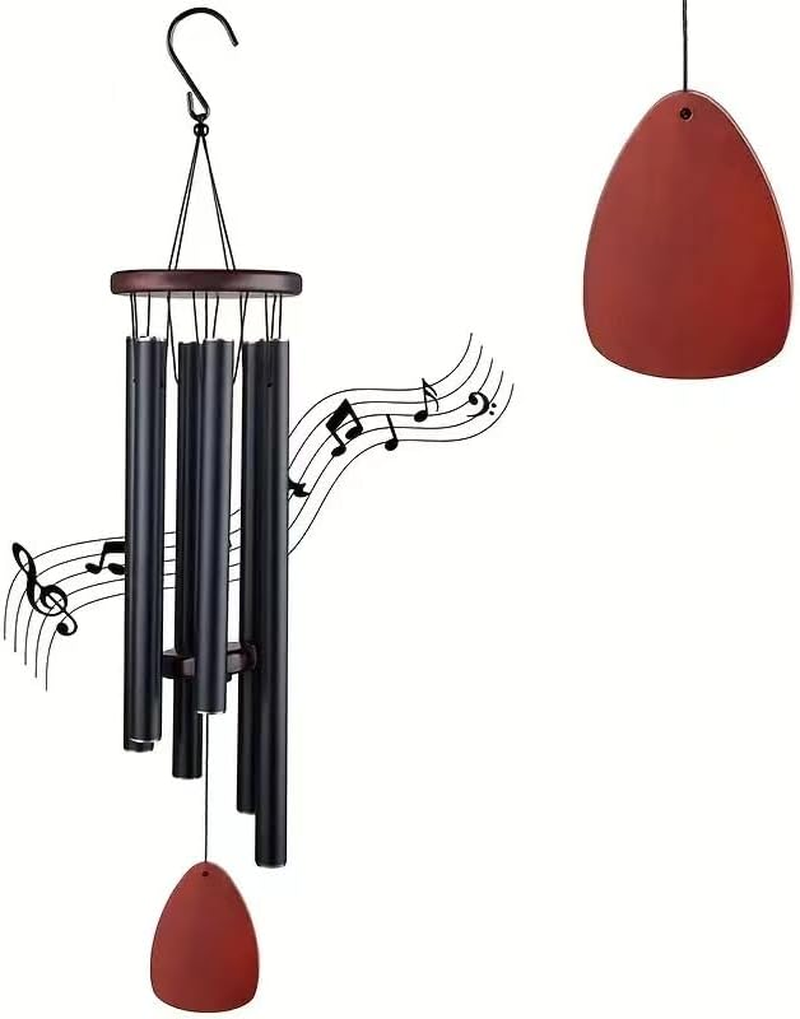 Large Aluminium Wind Chimes Outside,68 Cm Aluminum,Memorial Wind Chimes for Mother/Grandma,Suitable Outdoor Garden Patio Decor (Black) image number 1