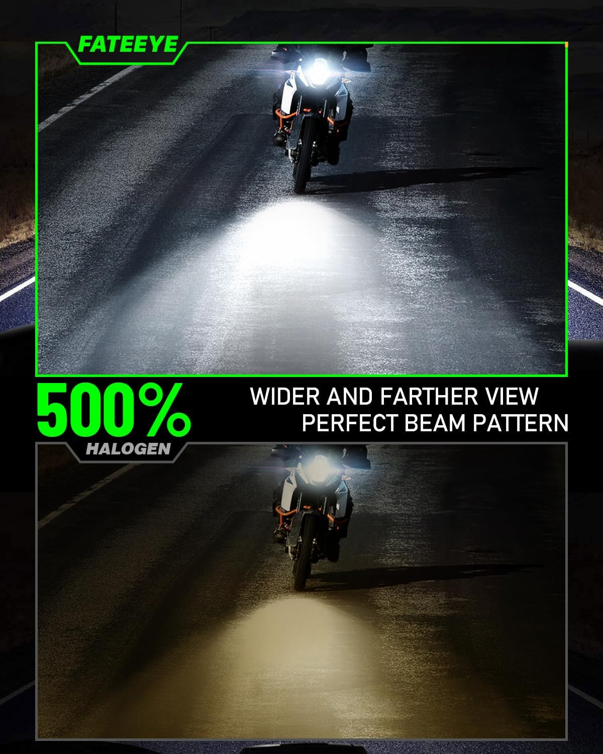 H4 9003 HB2 LED Fog Lights Bulbs for Motorcycle, 600% Brighter 6500K Cool White High/Low LED Headlamp, Pack of 1 image number 1