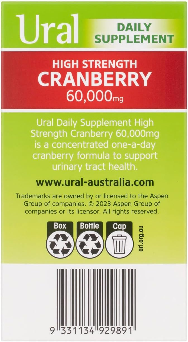 Ural 60,000Mg Daily Supplement High Strength Cranberry 90 Capsules image number 6