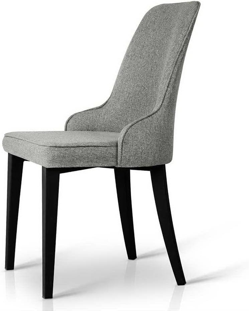 Artiss Dining Chairs Set of 2 Grey Chair Nursing Seats Reading Seating Home Living Room Bedroom Kitchen Cafe Office Furniture, Vintage Linen Fabric, in 45Cm Seat Height image number 1