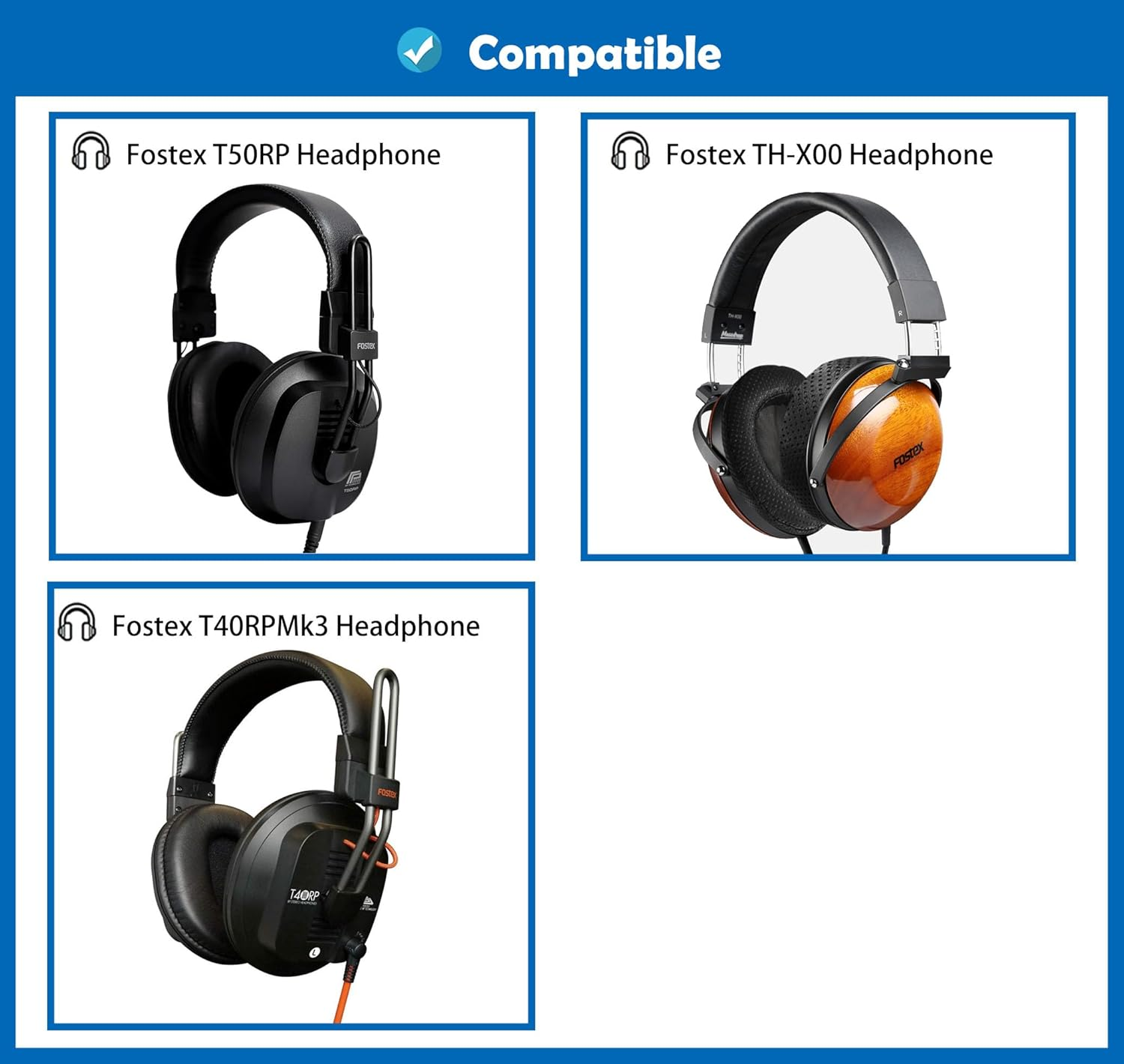 Dowitech Breathable&Durable Earpads Cushion Replacement Compatible with Fostex T50RP TH-X00 T40Rpmk3 X2 T40Rps Headphones Ear Pads with Mesh Fabric and Memory Foam image number 3