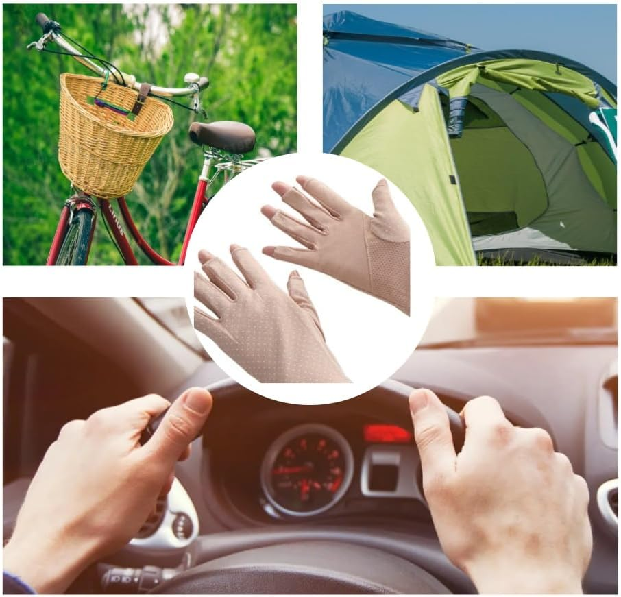 GYWHOOFT Fingerless Gloves Non,Protection Driving Gloves Women Thin Fingerless Sunblock Gloves Short and No-Slip for Driving Riding Fishing Golfing Outdoor Activities Favors image number 1