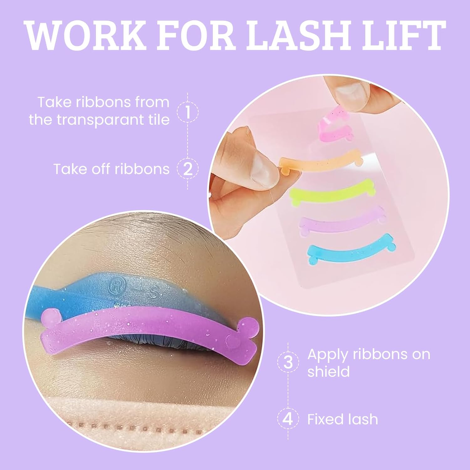 Libeauty Lash Lift Ribbon, 5 Pcs Silicone Eyelash Rods Ribbon Soft Colorful Lash Lift Tool Flexible Perm Roller Multi-Functional for Eyelash Lifting image number 6