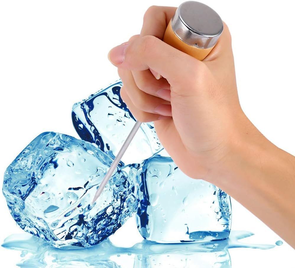 Ice Pick Crusher, Ice Pick Awl, Easy to Carry Secure Hold Stainless Steel Reduce Slips Wooden Handle for Picnics Bars Camping Kitchens image number 5