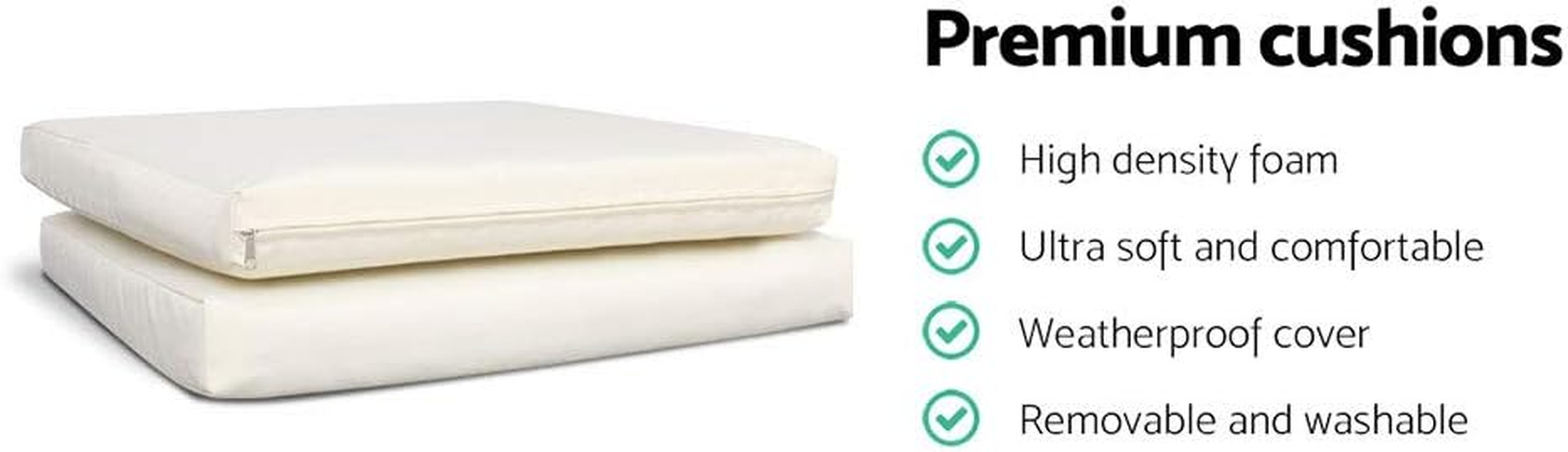 Gardeon 3Pcs Wicker Patio Furniture, Bistro Set Table and Chairs Outdoor Lounge Setting Conversation Sets Dining Chair Garden Backyard, Cushion with Rattan Coffee Table Glass Tabletop Grey image number 4