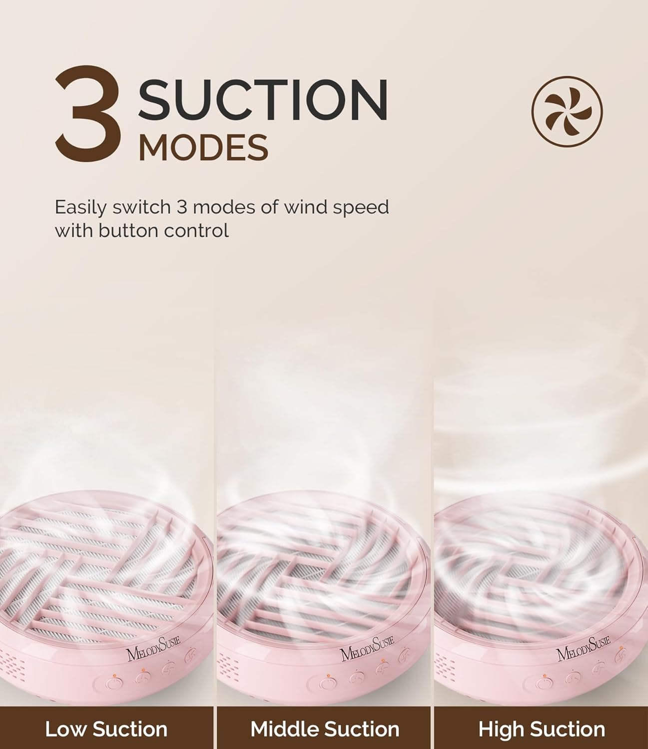 Melodysusie Cordless Nail Dust Collector,Compact Rechargeable Vacuum Fan with Reusable Filter,Spror Powerful Dust Suction Machine for Acrylic Gel Polish Manicure Pedicure at Salon&Home,Pink image number 2