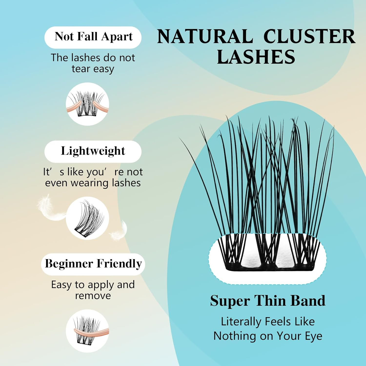 Mayhug Lash Clusters Natural Cluster Lashes Wispy Mix 8-16Mm Eyelash Clusters 96Pcs Individual Lashes D Curl, 0.05 Super Thin Band DIY Cluster Eyelash Extensions(Muggy)
