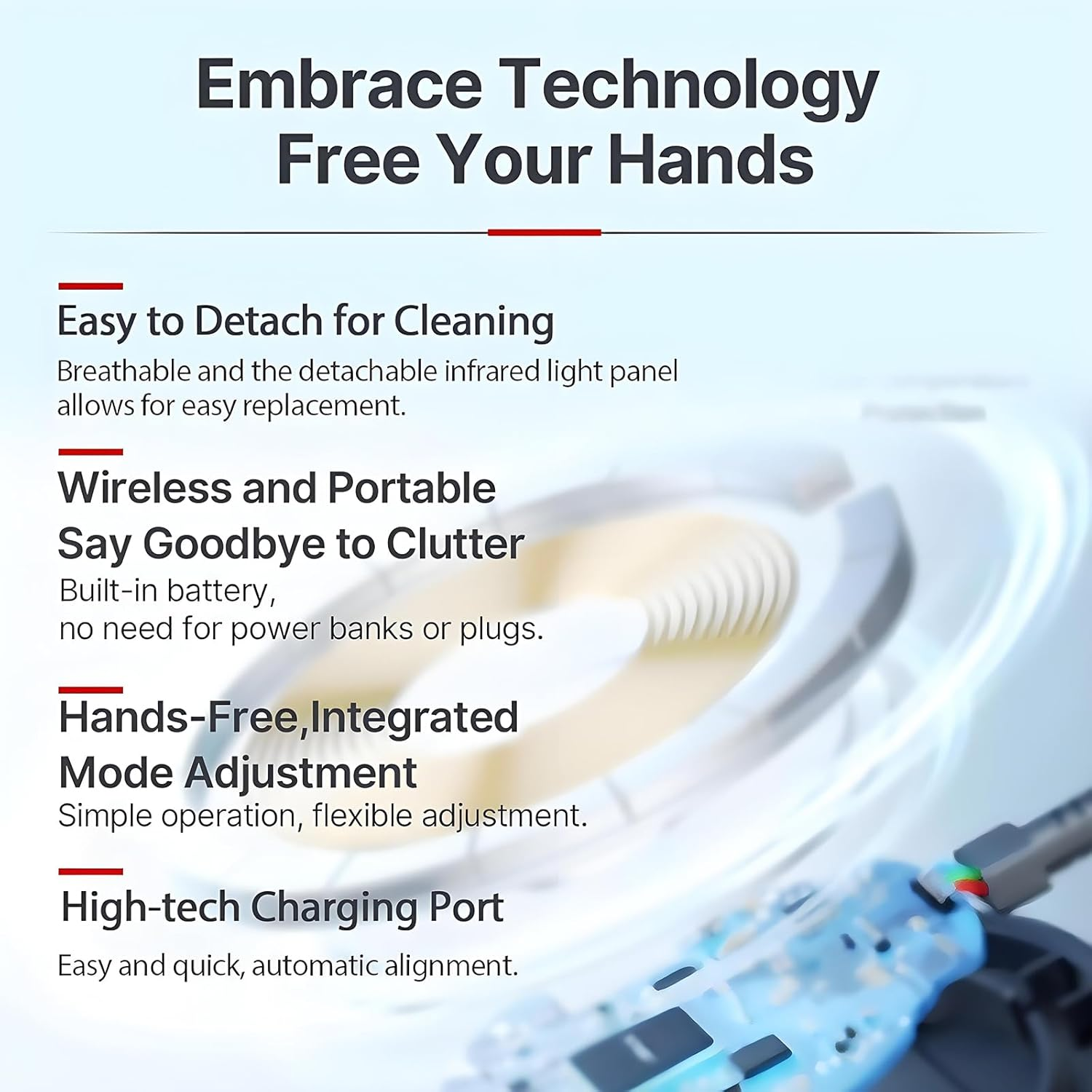 Anberyoo LLLT Cap for Hair, Red Light Therapy Hair Cap, 630Nm 650Nm Red and 470Nm Blue Light Irradiation, Rechargeable Portable Cordless Prevent Hair Loss Cap for Women Men Hair Care/Maintenance image number 3