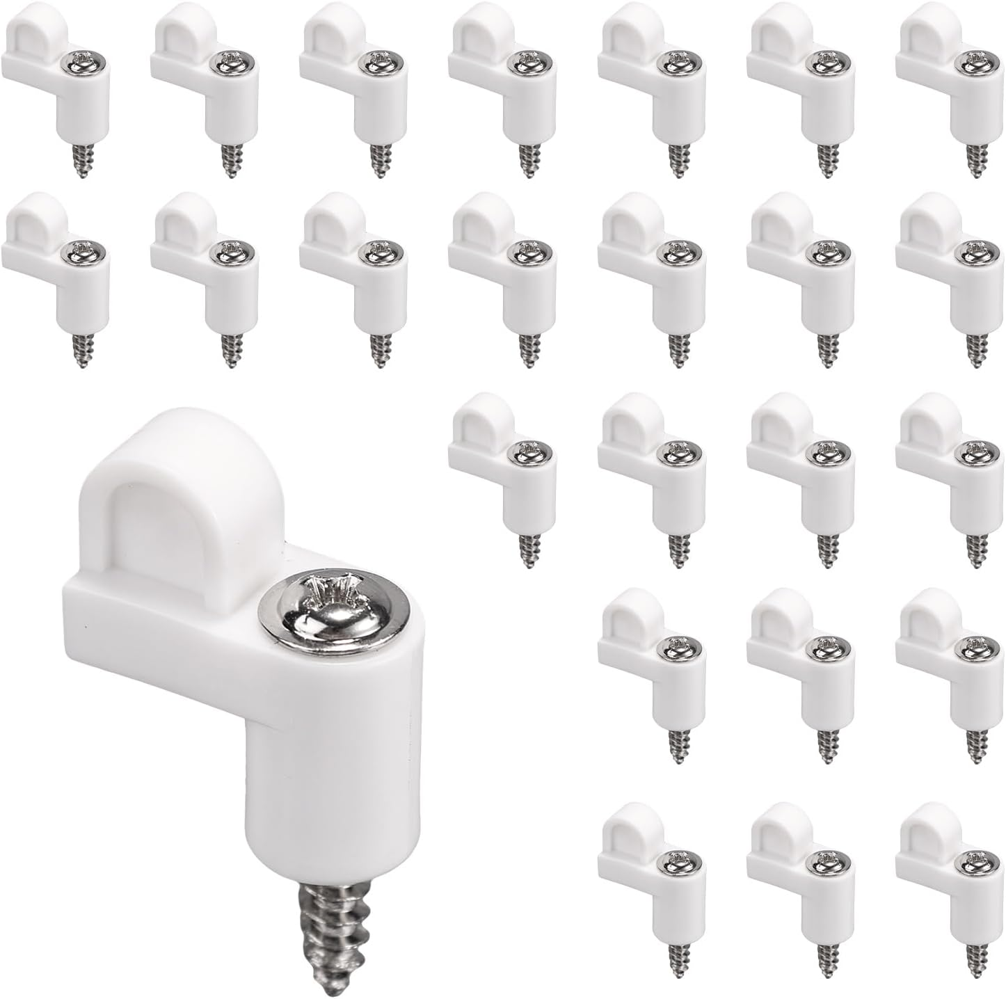 24Pcs 3/8 Inch Nylon Window Screen Clips with Screws, Diecast Door Glass Secure Fasteners Winter Window Screens Holder Clip Accessories for Storm Windows Storm Panels (Black)