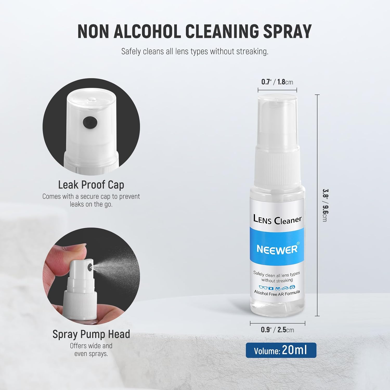 NEEWER 16 in 1 Camera Lens Cleaning Kit, 1X Brush + 1X Air Blower + 1X Cleaning Swab for 24Mm Full Frame Sensor + 1X Cleaner Spray + 2X Cloth + 10X Wet Lens Wipe, HM-44 image number 5