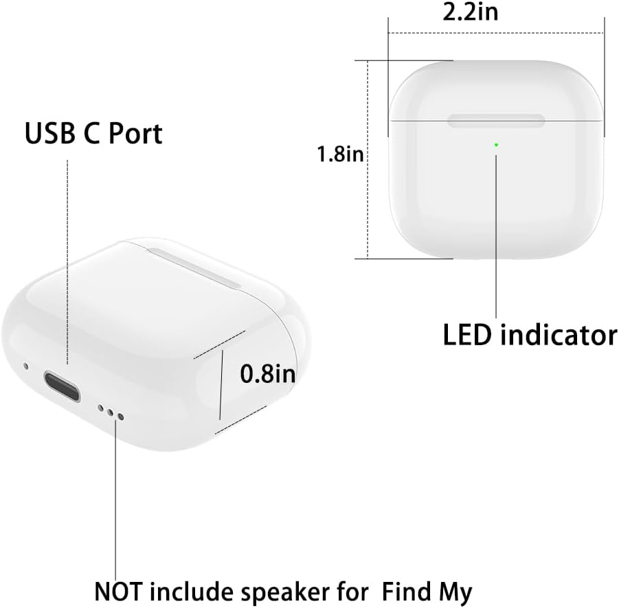 Wireless Charging Case Compatible with Airpods 4Th Generation, USB-C Port with Airpods 4 Charging Case Replacement,No Airpod 4Th image number 1