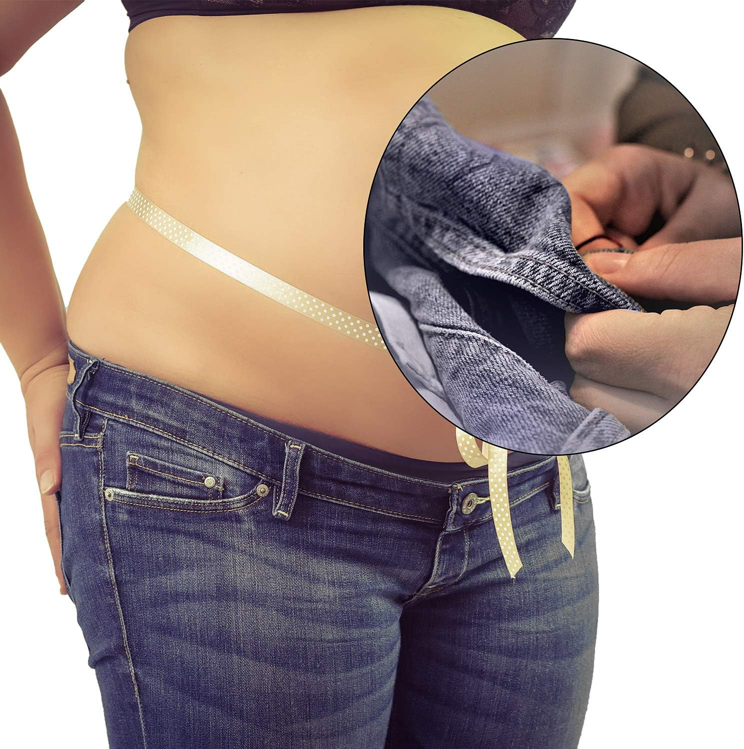 8 Pieces Maternity Pants Extender Elastic Pant Button Extenders Adjustable Waistband Extender for Pregnancy Women Men Jeans Pants Trouser image number 5