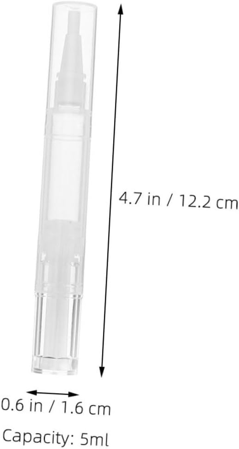 Baluue 5Pcs Transparent Refillable Nail Oil Pens with Lightweight Plastic Cuticle Applicator Tubes for Essential Oils and Lip Gloss Compact Makeup Tool for Travel And image number 1