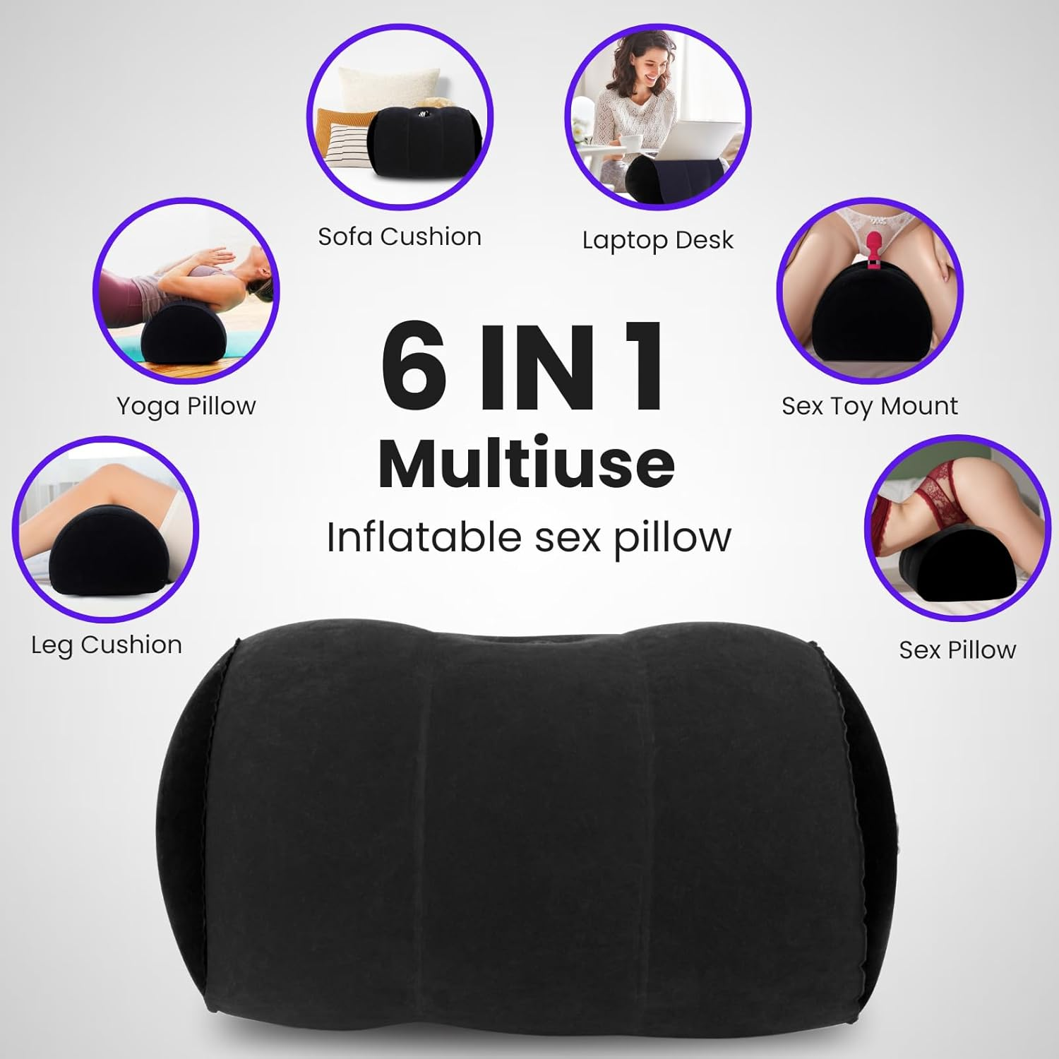 Tissi Dildo Mount Pillow Sex Position for Adults Toys Women Chair Toy Couples Black image number 4