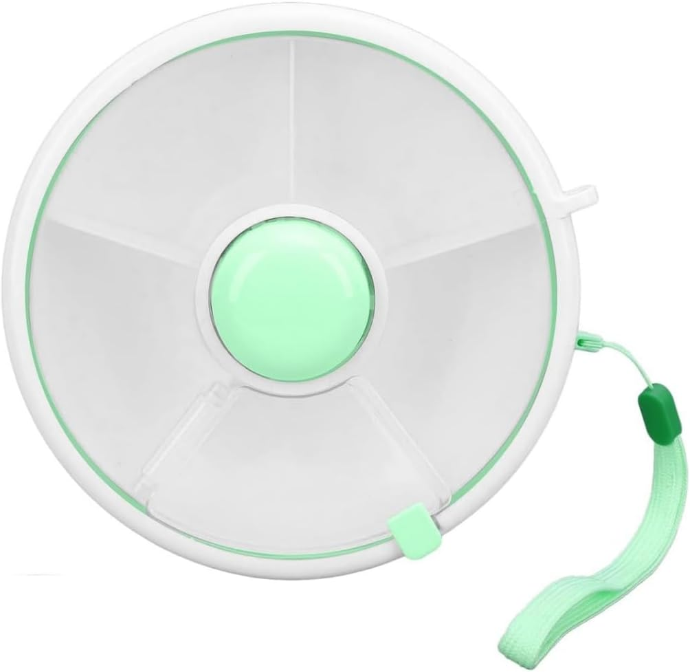 1 Pcs Kids Snack Spinner Bundle with 5 Compartment Dispenser and Lid,Reusable Containers,Portable Melon Candy Seeds Organizer Storage Boxes, Leak-Proof Divided Serving Tray for Travel