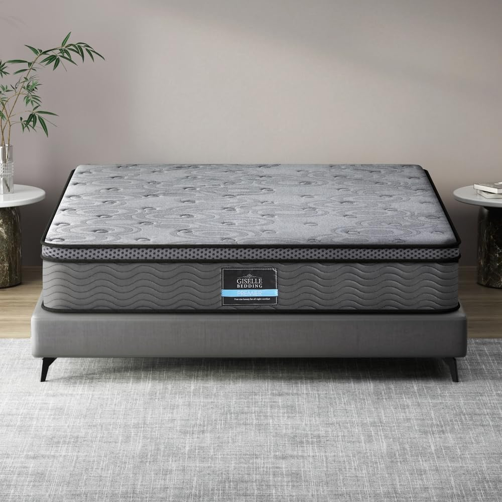 Giselle Bedding Mattress Bed Pocket Spring 26Cm King Euro Top Medium Firm Foam image number 6