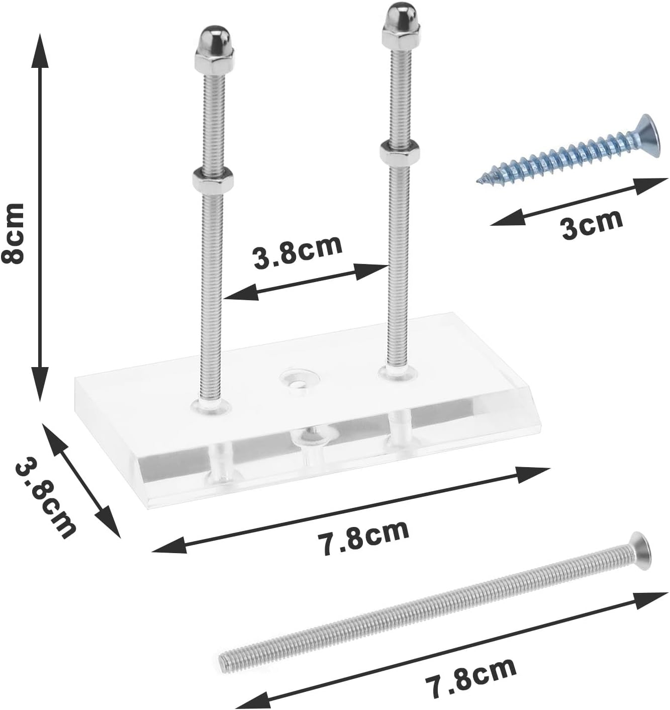 Emagtech 2Pcs Acrylic Wall Deck Hanger Acrylic Skateboard Wall Mount Bracket Skateboard Wall Hanger Acrylic Wall Deck Holder Wall Decoration Hanger image number 2