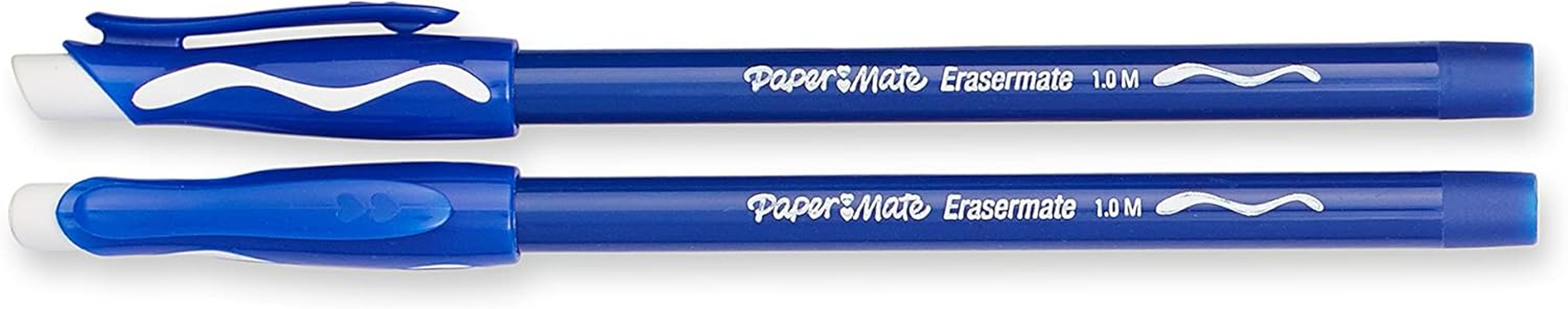 Paper Mate Erasermate Erasable Pen, Medium Point, Blue, Box of 12 image number 1