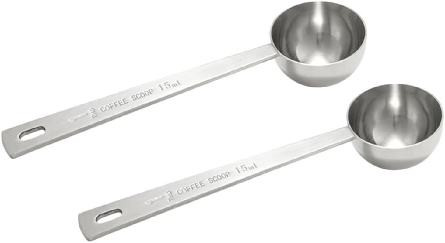 HOODANCOS 2Pcs Stainless Steel Coffee Measuring Spoons 15Ml Baking Scoops Small Measuring Spoons for Powder Tea Canisters image number 4