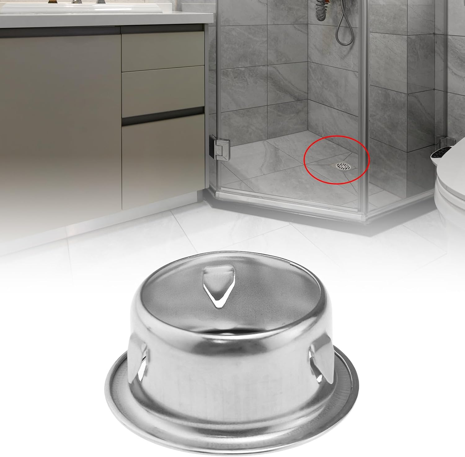 Be in Your Mind 2Pcs 50 Flat Mouth Floor Drain Stainless Steel Floor Drain Drain Mesh Cover round Drain Sink for Outdoor Drainage Pipes Rooftops Kitchens Bathrooms Garages