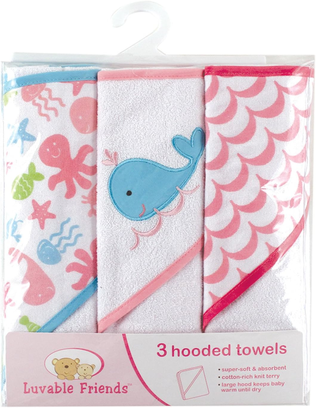 Luvable Friends Unisex Baby Cotton Terry Hooded Towels, Scuba Duck, One Size - Dinosaur image number 2