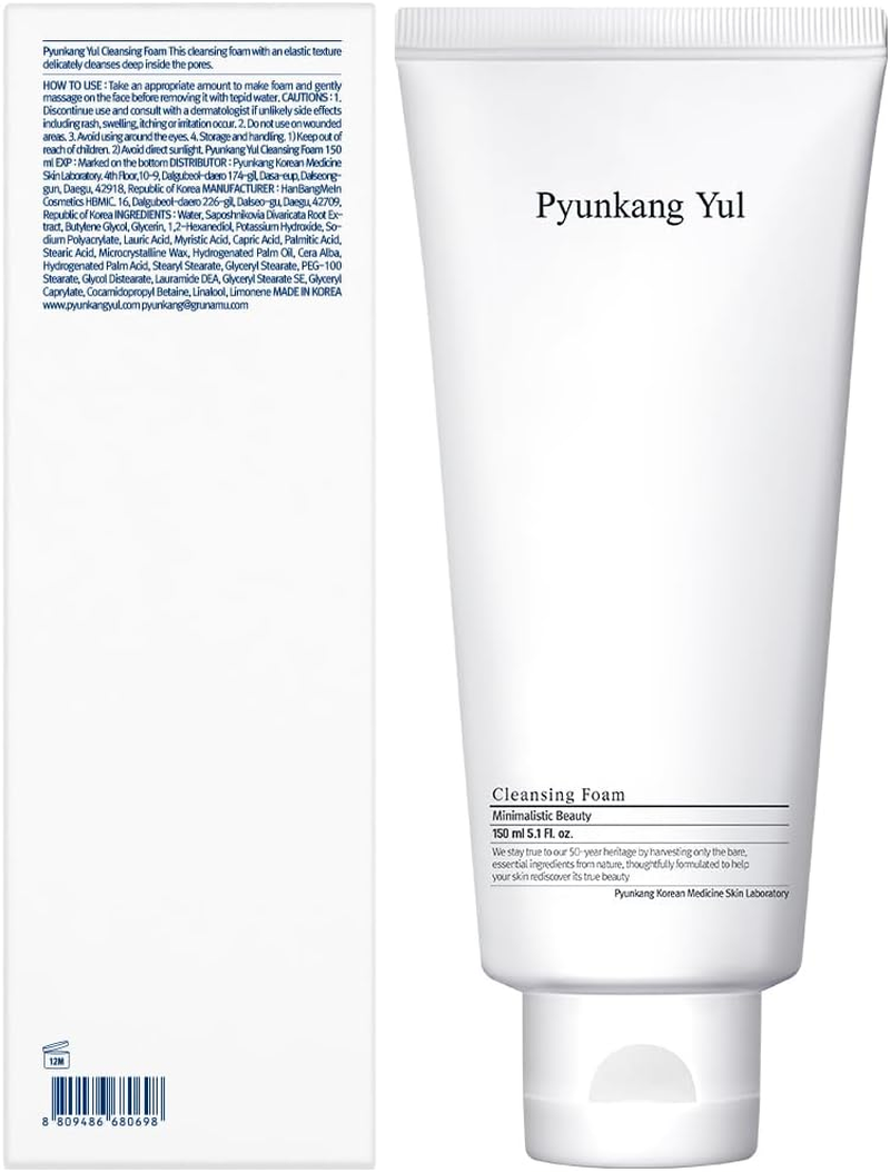 PYUNKANG YUL [PKY] Cleansing Foam - Korean Facial Wash for All Skin Types - Zero-Irritation Face Washer Extracted from Coconut - Moisturized Skin & Creating Moisture Barrier after Cleansing (5.1 Fl. Oz, 150Ml) image number 5