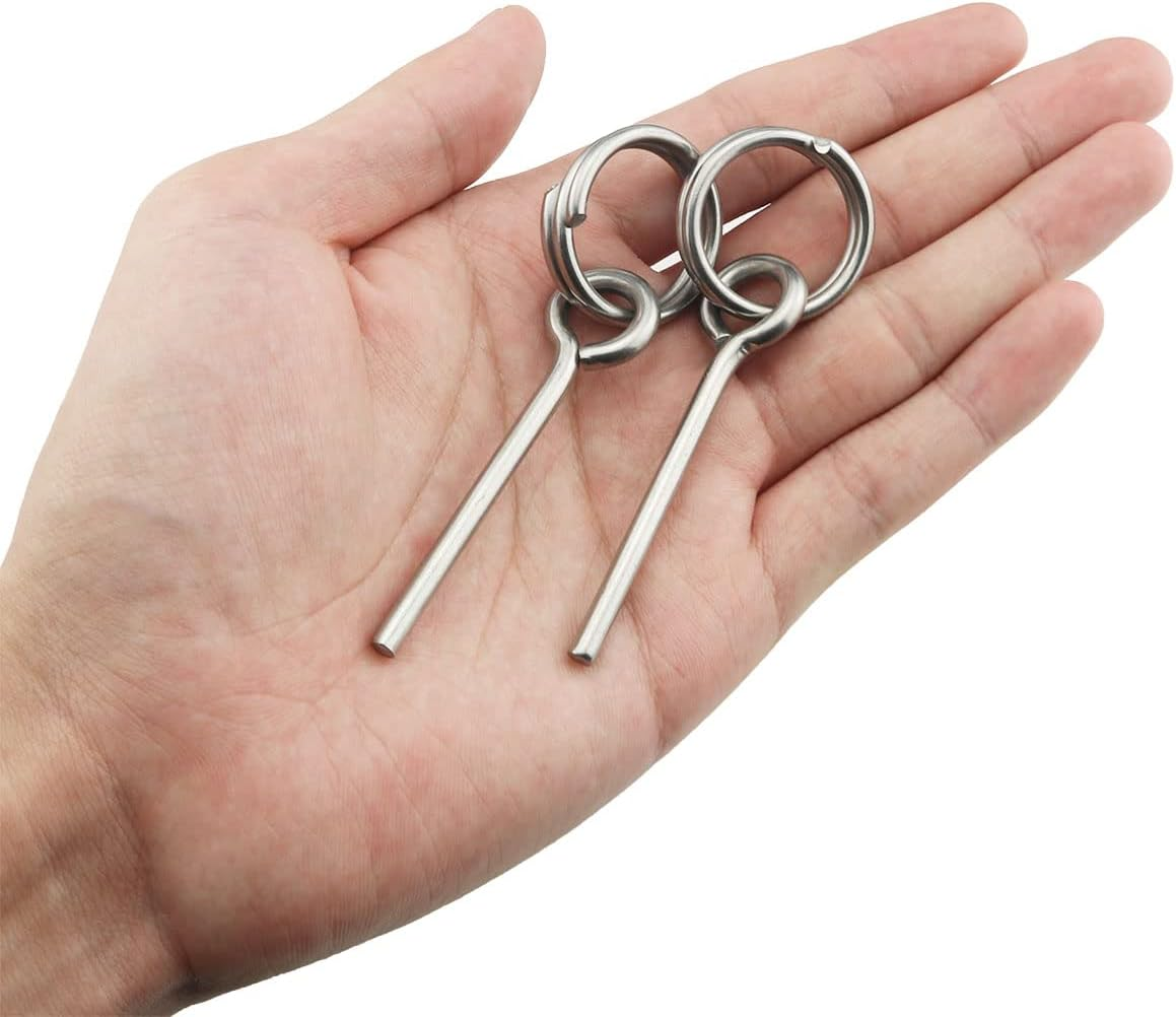 4Pcs Tent Pin & Ring Replacement Stainless Steel Tent Pole Connectors for Outdoor Camping Hiking Travel image number 3