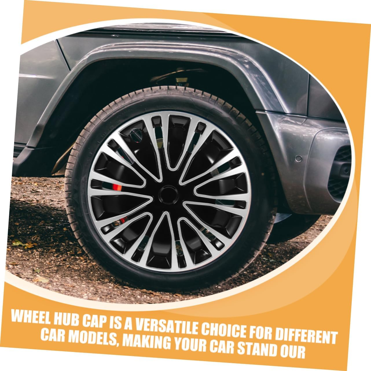 Anneome 2Pcs Decorative Wheel Hub Cover Car Hubcap Automotive Rims for Car Wheel Decoration Accessories