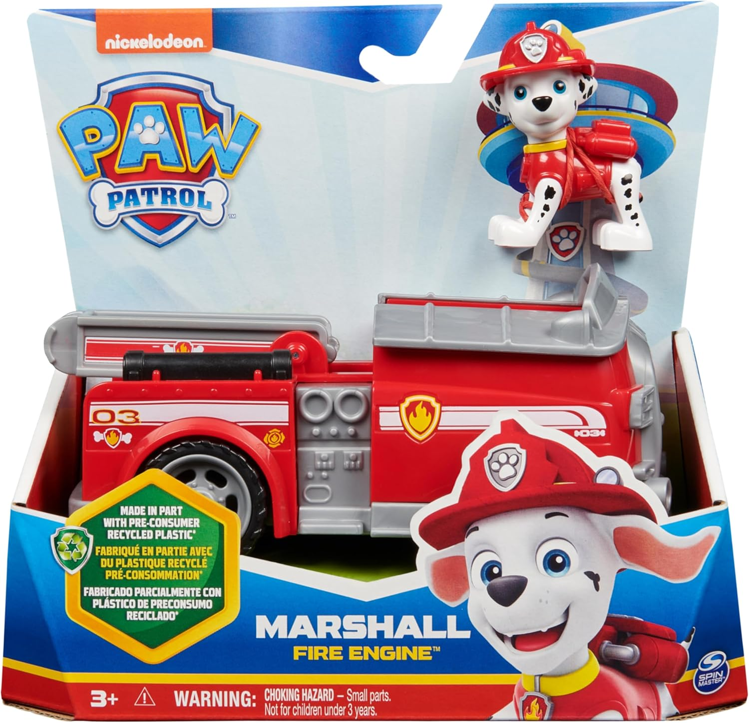 PAW Patrol, Marshall&rsquo;S Firetruck, Toy Truck with Collectible Action Figure, Sustainably Minded Kids Toys for Boys & Girls Ages 3 and Up image number 5