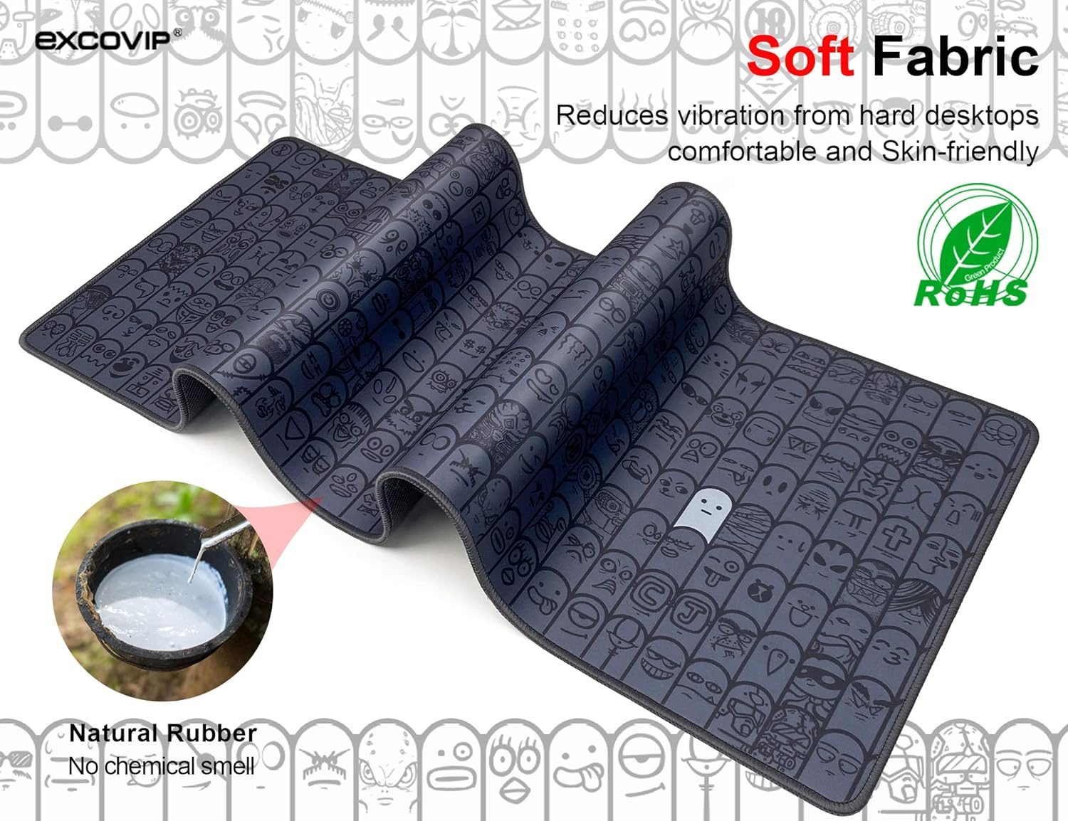 Excovip Large Gaming Mouse Pad with Stitched Edges, Extended Mousepad with Superior Micro-Weave Cloth, Non-Slip Base, Washable Desk Mat for Gamer, Office & Home, 35 X 11.8 In, Gray 0330 image number 5