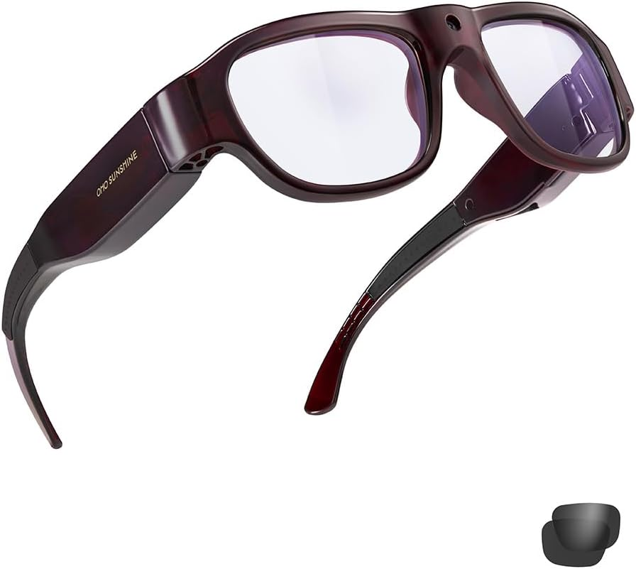 Oho Sunshine 128GB Wifi Camera Glasses,Streaming Video & Photo from Glasses to App by Ultra Full HD Camera