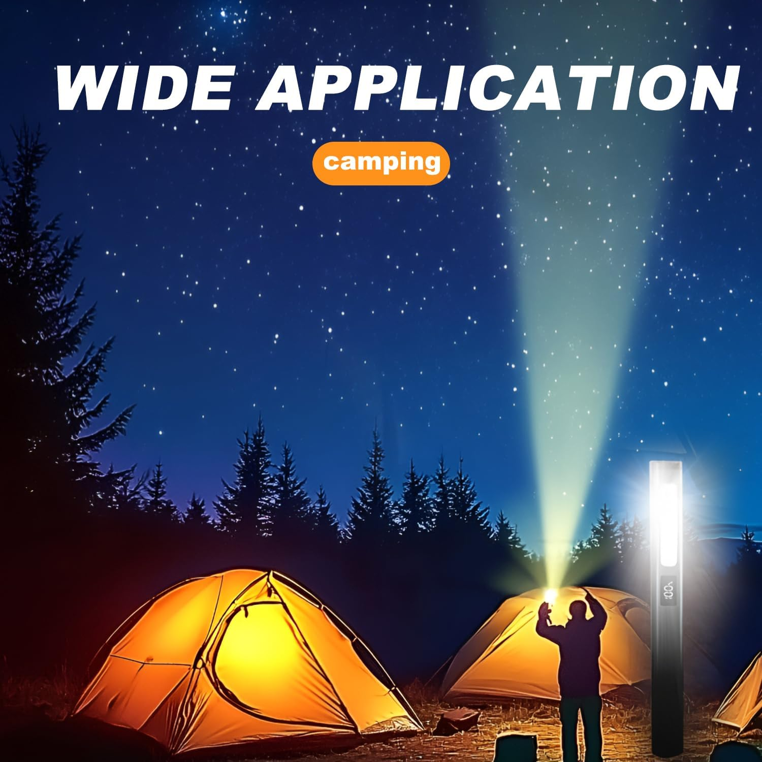 Calenxy Pack of 2 LED Pen Lamp with Magnet, COB Work Light, Rechargeable, 6 Modes, Portable Inspection Lights with Magnetic Clip for Emergencies, Repairs and Outdoor Lighting image number 6