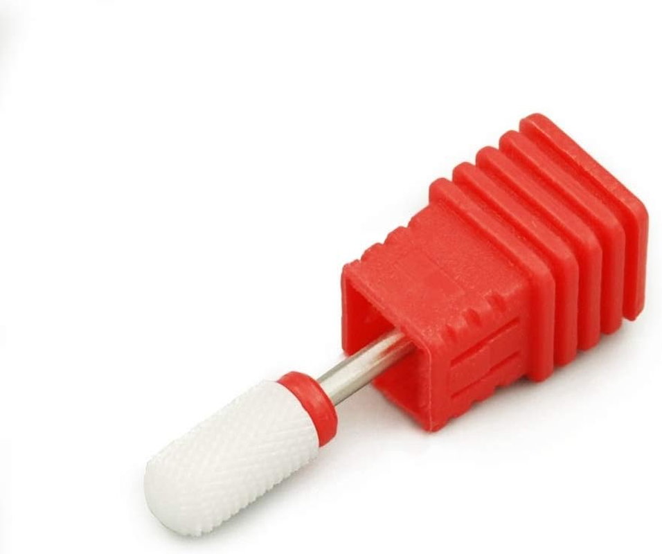 Rolabling round Head Ceramic Nail Drill Bit for Electric Nail Drill Manicure Machine Accessories Tool (5PCS Medium) image number 5