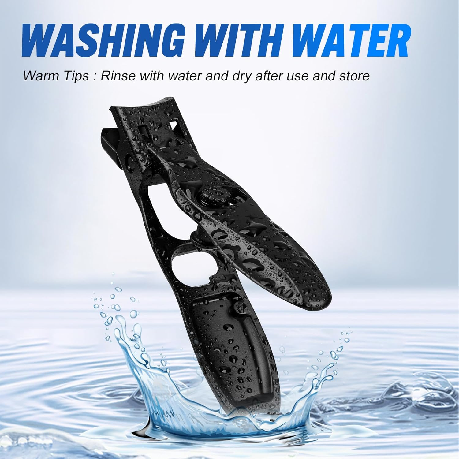 Swocky German Nail Clippers, Premium Stainless Steel Wide Jaw anti Splash Design,Ultra Sharp Heavy Duty Clippers with Ergonomic Lever,Perfect for Men,Women, and Seniors(Black) image number 3