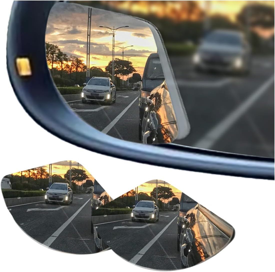 2Pcs Automotive Rearview Mirror Blind Spot Mirror, Adjustable HD Sector Mirror, Frameless Wide Angle Convex Mirror, Most Automotive Side Mirror Assistance image number 5