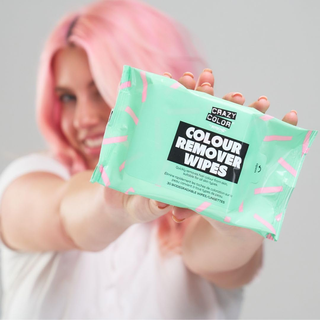 Crazy Color Hair Dye Remover Wipes. Remove Hair Dye from Face. 24 Pack of Biodegradable Wipes. image number 2