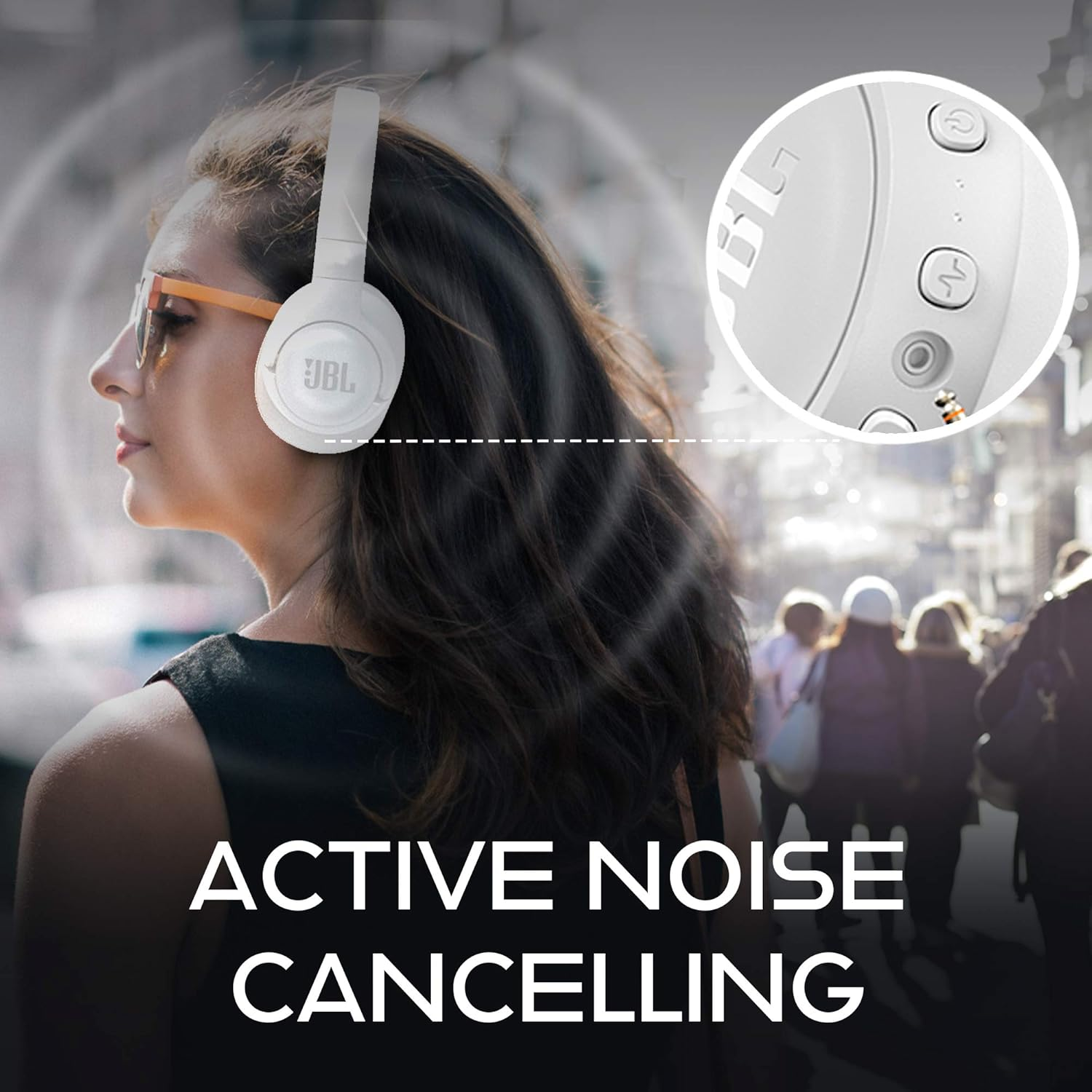 JBL Tune 750BTNC Wireless Over-Ear Noise Cancelling Headphones White image number 1