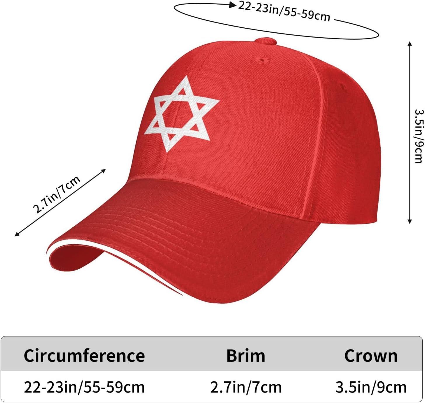 Star of David Hat Star of David Baseball Cap Israel Hat for Women Men Trucker Hat Dad Hat Adjustable Hat