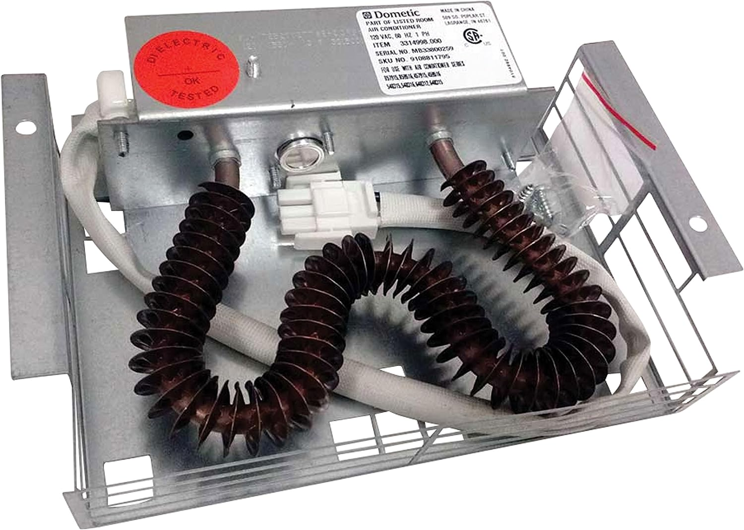 Dometic RV Air Conditioner Replacement Part - Non Ducted Heat Strip Upgrade Kit - Kit W/Safety Limit Switch and Grille,White