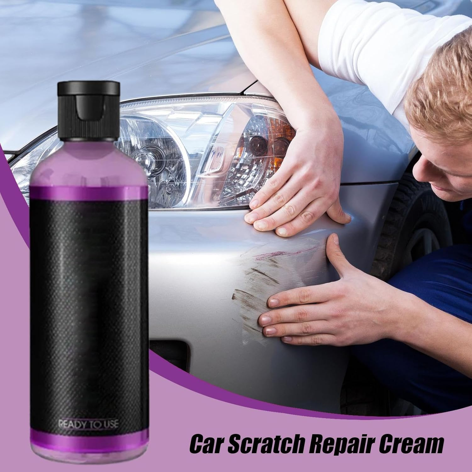 Car Scratch Remover, Easy to Apply, 120Ml, Car Wax Repair, Auto Paint Scratch Repair Agent, Fix Deep Scratches, Removes Defects, Adding Shine, for Detailing, Cleaning, Care & Vehicle Restoration image number 5