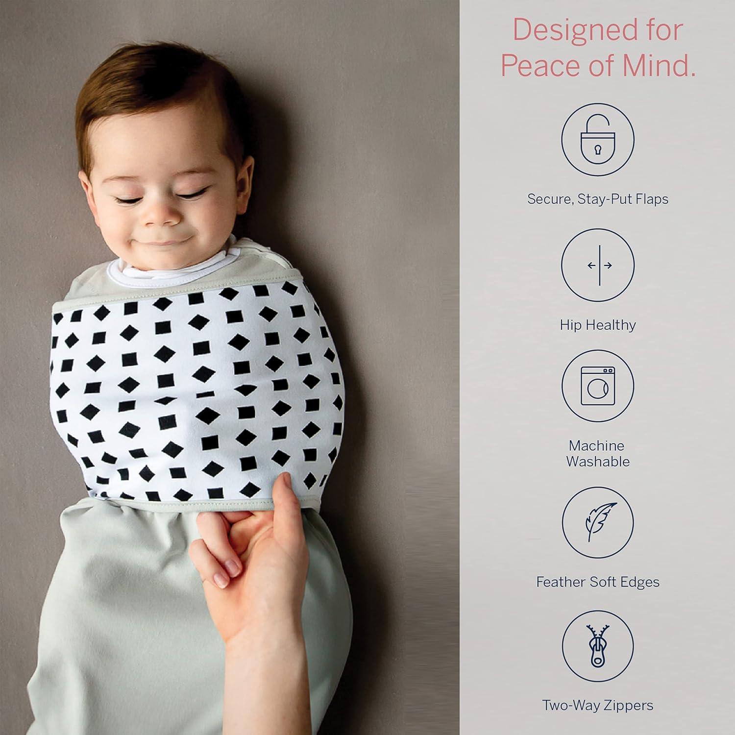 Nanit Breathing Wear Swaddle 3-Pack &Acirc;&euro;&ldquo; Works Pro Baby Monitor to Track Breathing Motion Sensor-Free, Real-Time Alerts, 100% Cotton, Size Large, 3-6 Months, Multi-Color image number 6