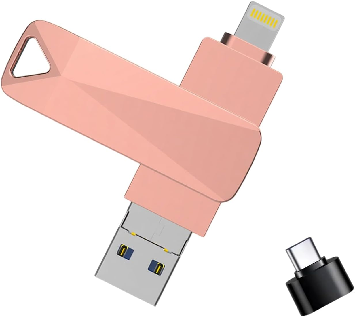 2TB Memory Phone Photo Stick, 4-In-1 Iphone Flash Drive, Photo Stick for Backup,High Speed USB Stick,Usb Flash Drive for Iphone/Pc/Ipad/More Devices(Pink) image number 4