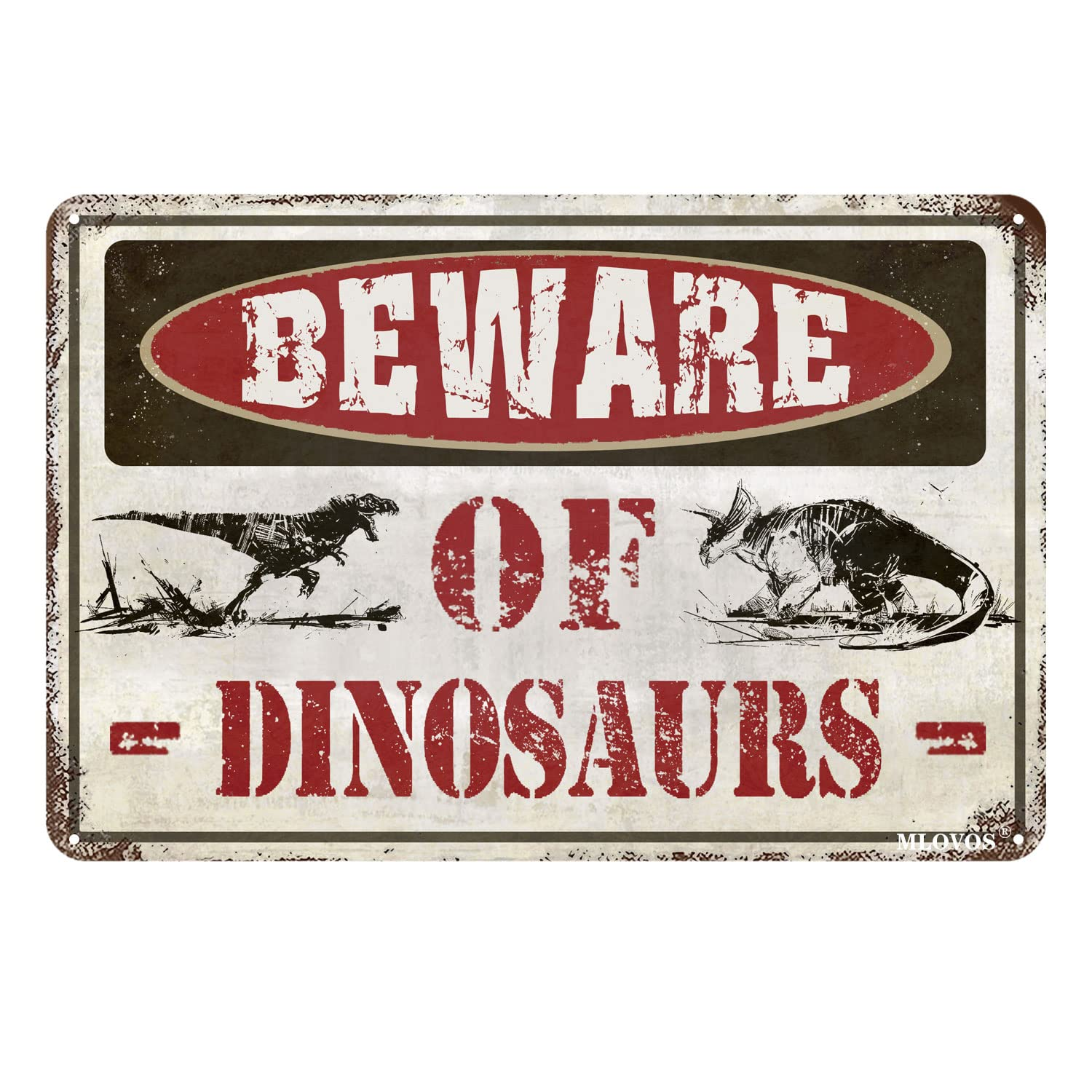 MLOVOS Metal Sign Warning the Alligator Signs Beware of Alligator for Yard Fence Garage Cave Home Wall Funny Decor Retro Tin Sign 8X12 Inches