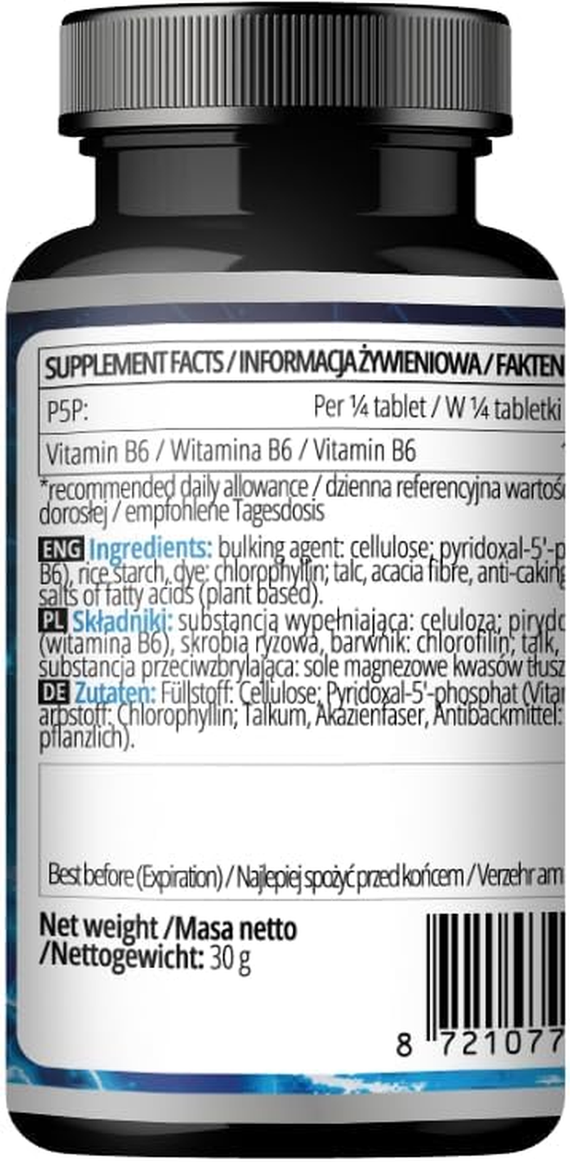 Pyridoxal-5-Phosphate (P-5-P) 50 Mg per Tablet - 120 Vegan Tablets - Supply for 480 Servings - Supports Nerve and Psychological Functions -Vitamin B6 Diet Supplement - by Apollo'S Hegemony