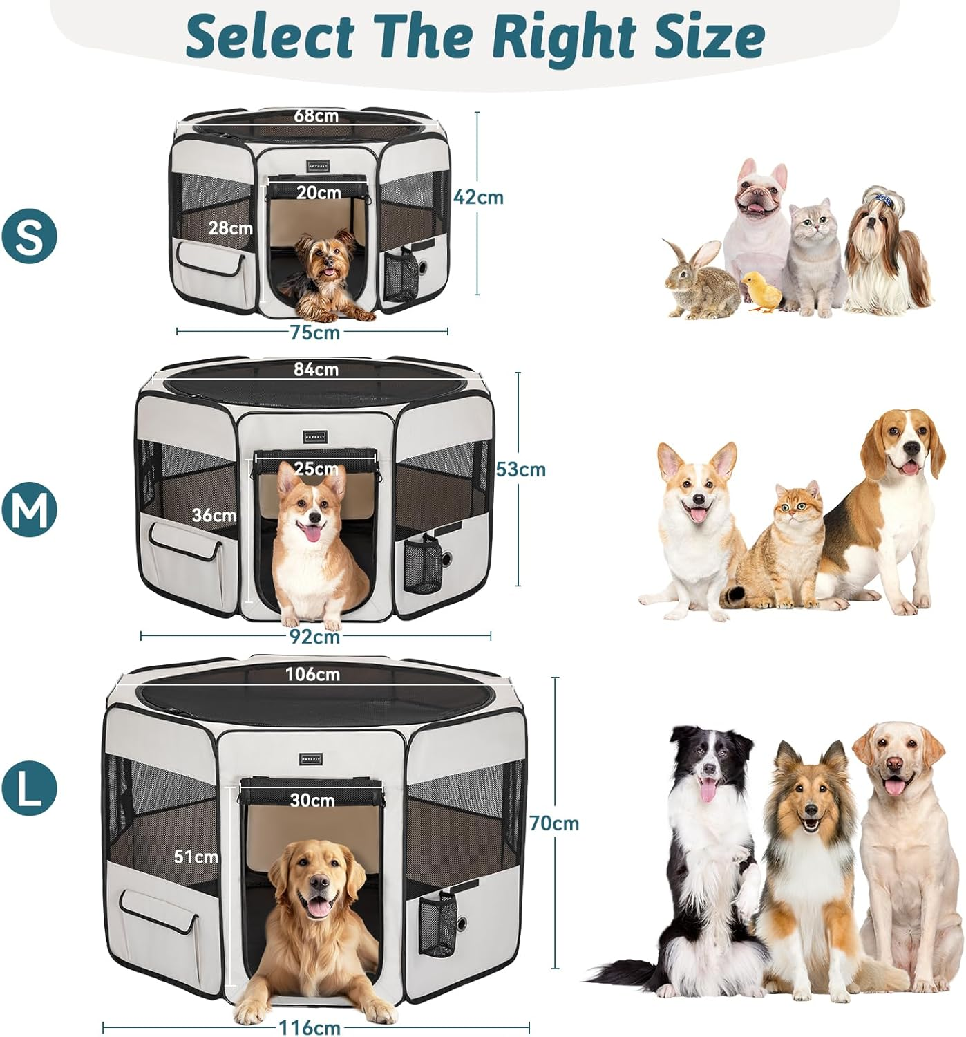 Petsfit Puppy Run Animal Playpen Foldable for Small Animals, Dogs, Cats image number 5