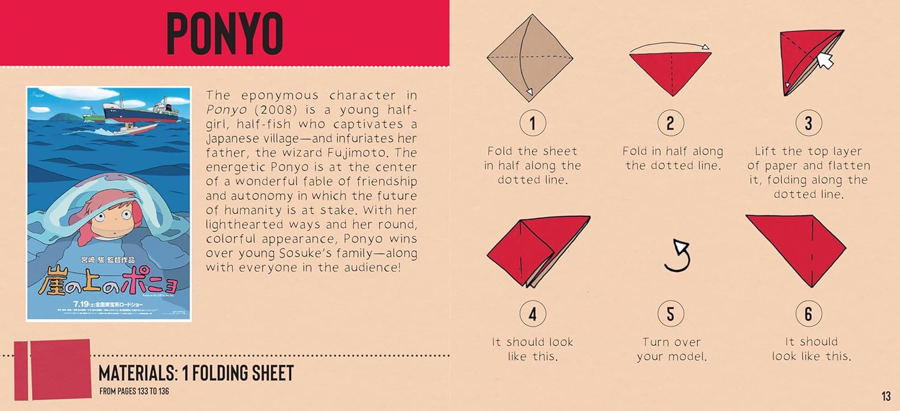 Studio Ghibli Origami: Unofficial Papercraft Projects to Create Totoro, Ponyo, Jiji, and More! image number 2