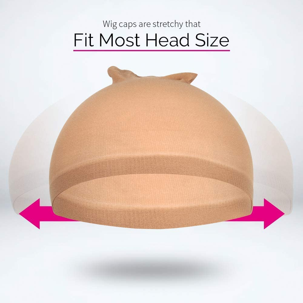 4 Pcs Stretchable Wig Caps, Breathable Nylon Stocking Non-Slip Hair Net for Secure Wig Fit image number 3