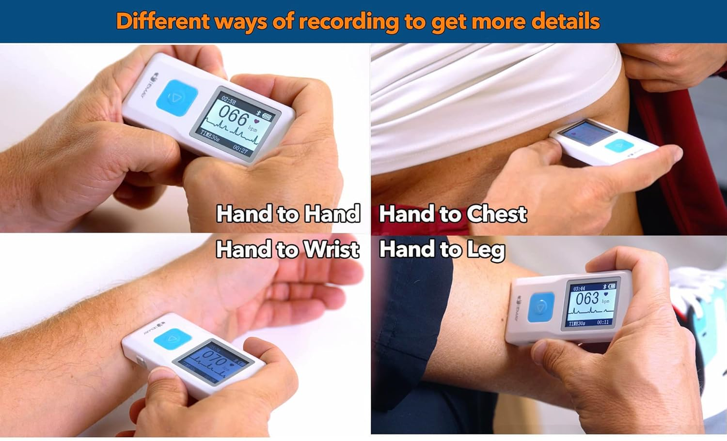 EMAY Portable ECG Monitor | Record ECG and Heart Rate Anytime Anywhere | Stand-Alone Device with LCD Screen and Storage | No Subscription Required