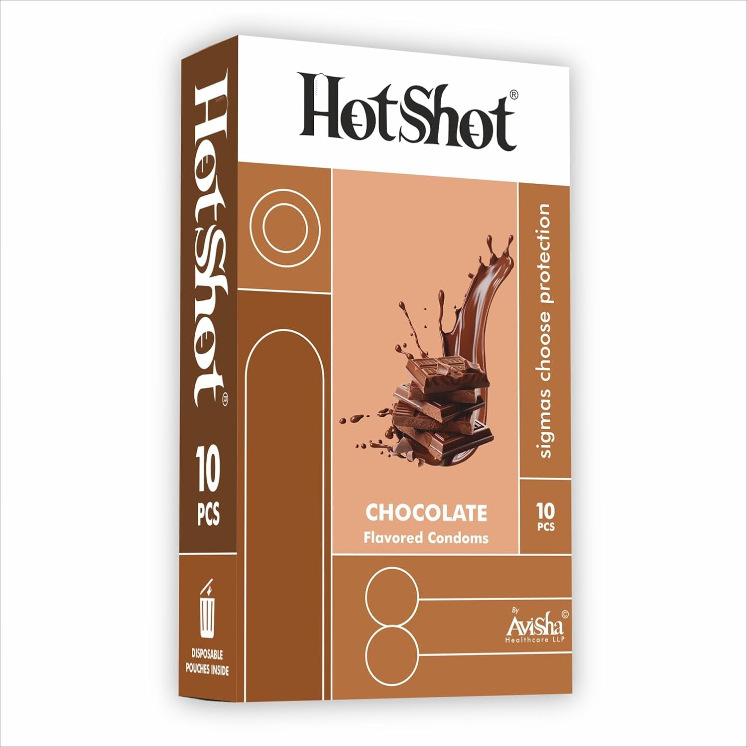 HOT SHOT Chocolate Flavored Condom for Men -10 Count