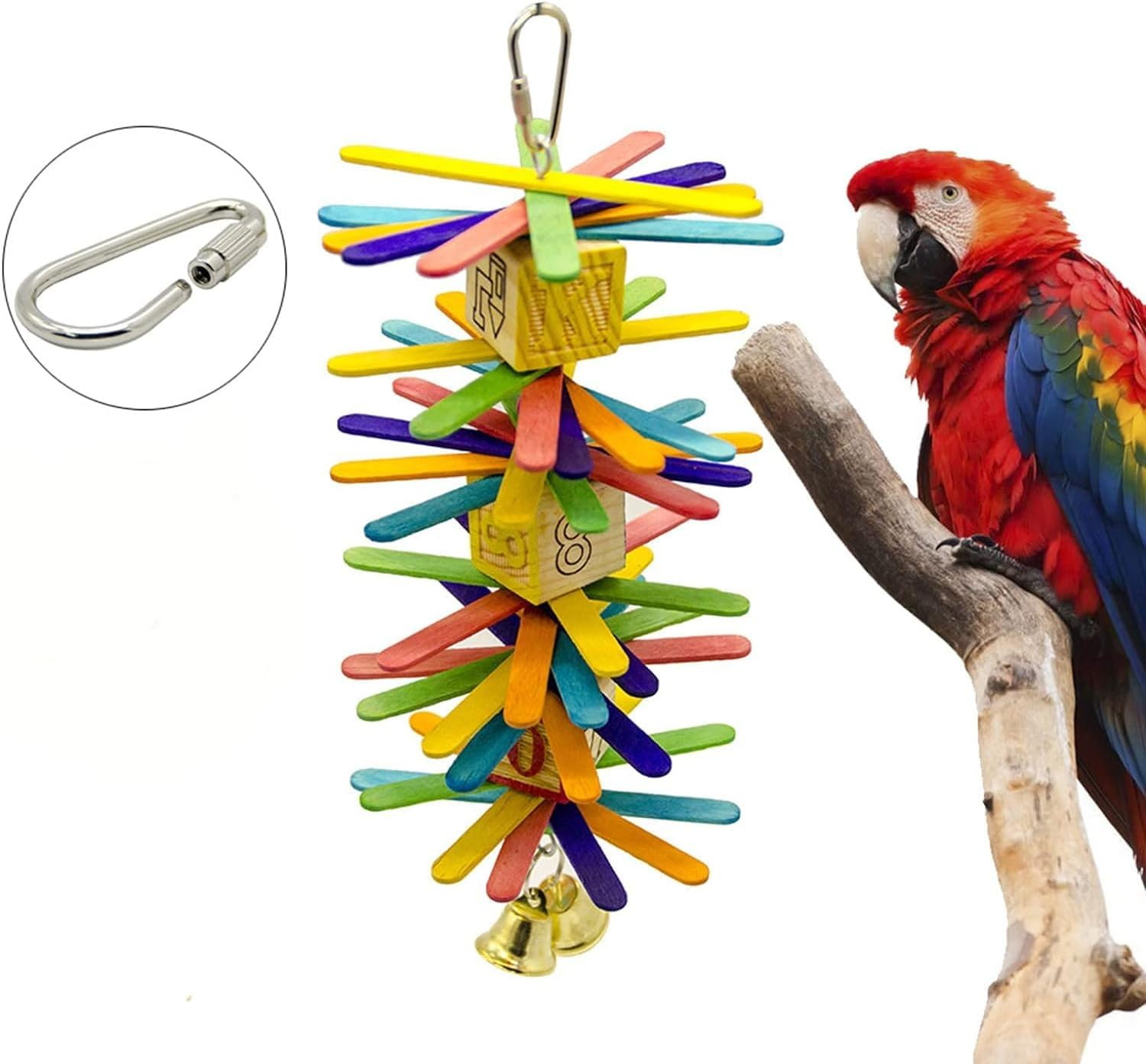 Yuanholumid 10 Pack Silver Parrot Toy Hook Stainless Steel Parts Heavy Duty Metal Hooks Suitable for Most Bird or Small Animal Hanging Toys Parrot Bird Toy Hooks Metal Stainless Steel Parts DIY Bulk image number 3